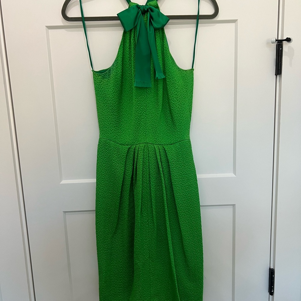 Oscar de la Renta Vibrant Green Mini Dress